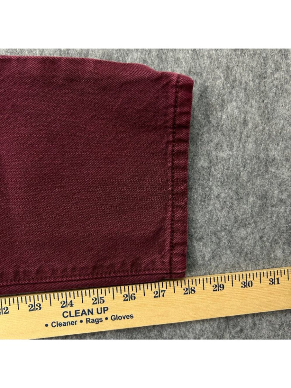 Levi's 501 Original Cropped Jeans Women's Size 28 X 28 Button Fly Big E Wine Red - Picture 13 of 15